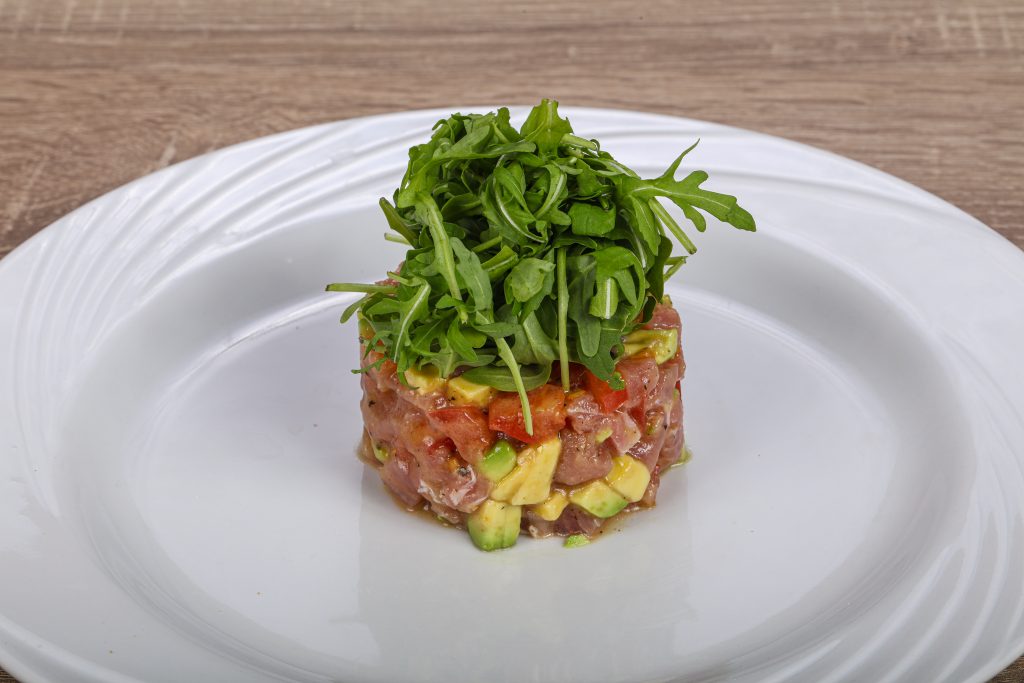 Raw,Tuna,Fish,Tartar,Snack,With,Spices
