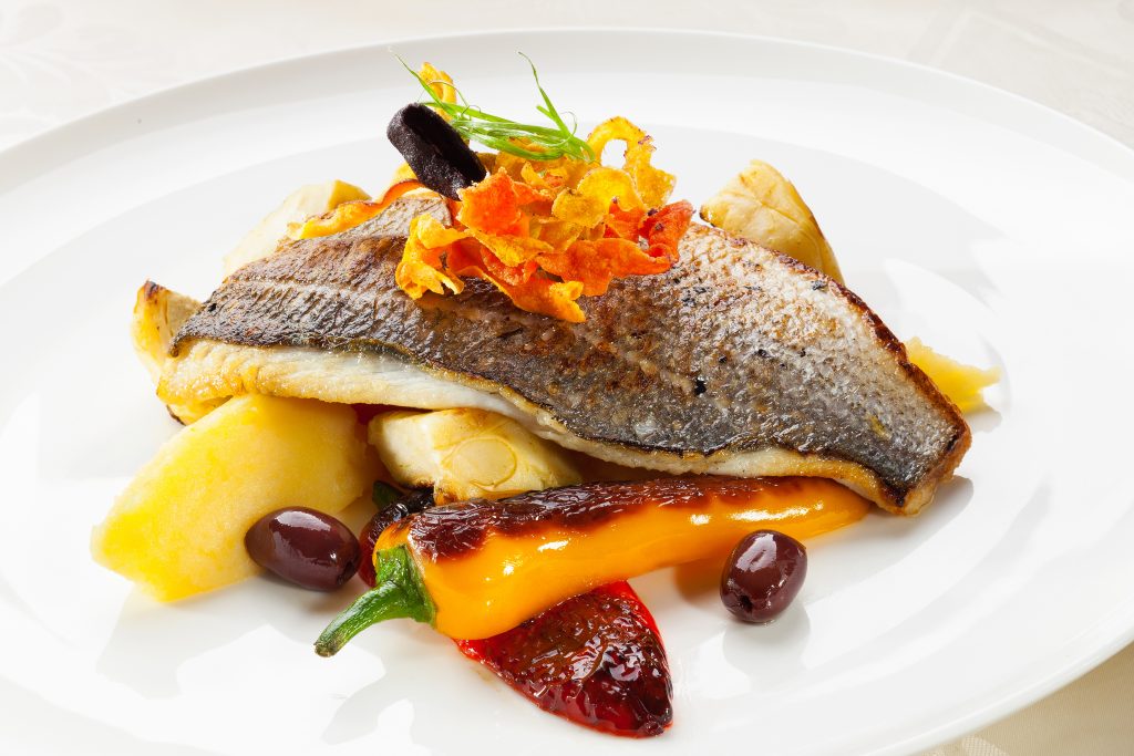 Gourmet,Fish,Dish,With,Roasted,Vegetables